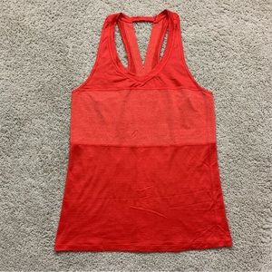 Women's LULULEMON Athletica PEDAL TO THE MEDAL Alarming Orange SINGLET Tank TOP